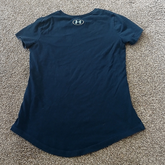 Under Armour HeatGear Loose Project Rock Brahma Bull T-Shirt Girls Size Small - Picture 2 of 3